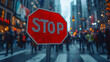 © Warakorn - awareness march with large stop drug sign on street