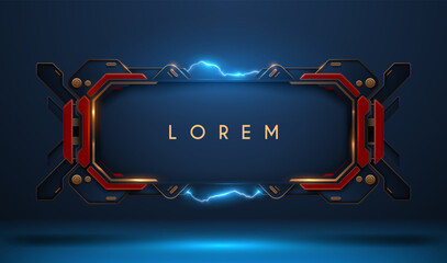 Wall Mural - geometric frame with lightning effects