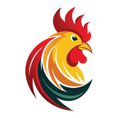 Poster - Creative rooster logo design featuring vibrant colors and intricate detailing suitable for branding in various industries
