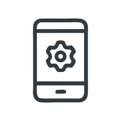 Poster - Mobile Phone Settings Icon: Technology and Customization