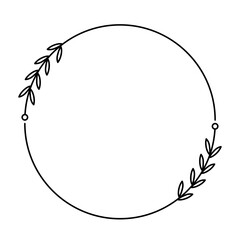  Floral Round Frame Aesthetic Elegant