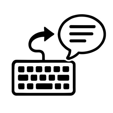 Keyboard with Typing Message and Speech Bubble Icon - Digital Communication Symbol