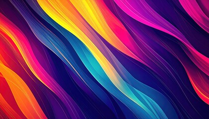 Poster - Vibrant colorful waves abstract digital art graphic design artistic environment dynamic viewpoint modern concept