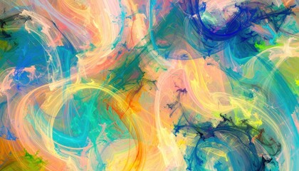 Poster - Dynamic colorful abstract art display virtual gallery digital artwork bright palette aesthetic view creative concept