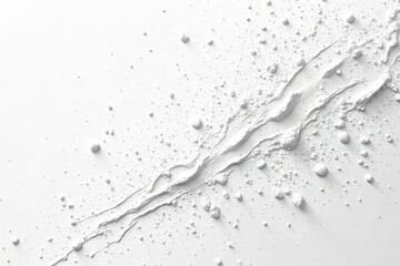 Wall Mural - a chaotic swirl of white paint splatters on a stark white background, creating a dramatic and textur