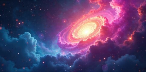 Wall Mural - a mystical swirling nebula of vibrant colors, representing the ethereal nature of a soul's origin pe