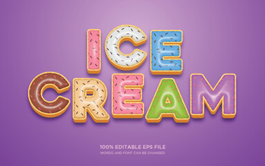 Poster - Ice cream 3D editable text style effect	
