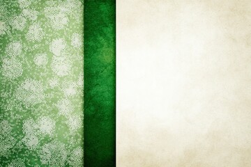 Poster - Textured green and beige background with floral patterns creating a vibrant yet subtle atmosphere for design purposes