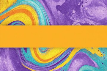 Poster - Colorful abstract swirl with vibrant hues of purple, yellow, and blue on textured background