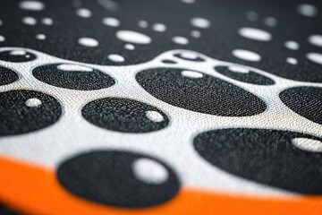 Poster - Close-up view of droplets on a textured surface emphasizing patterns and colors during artistic display