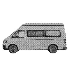 Wall Mural - travel camper van halftone grunge vector design element