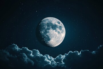 Wall Mural - Moonlit night sky with clouds