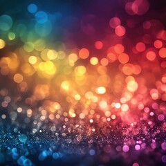 Poster - Colorful bokeh background with vibrant hues and sparkling lights for creative designs
