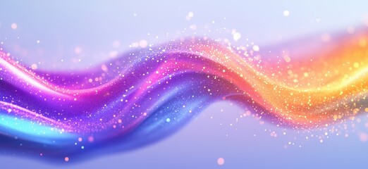 Aufkleber - Colorful abstract wave with sparkling particles and smooth gradients
