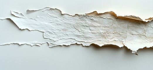 Poster - Textured white paper peeling off wall revealing layered surface underneath