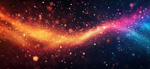 Poster - Colorful abstract background with glowing particles and light trails in vibrant hues