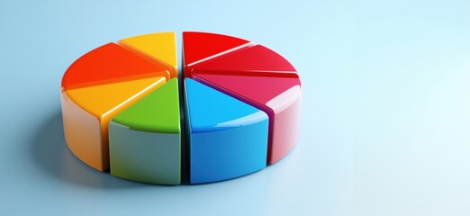 Poster - Colorful pie chart model representing data visualization and analysis concepts