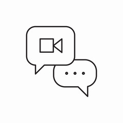 Poster - Video chat message icon vector sign
