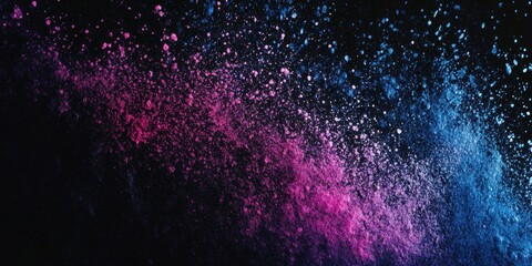 Poster - cosmic symphony: a vivid display of colorful powder explosion dances in the darkness, a spectacle of