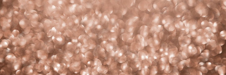 Wall Mural - mocha mousse, brown sparkling glitter bokeh background banner, abstract defocused texture header. ho