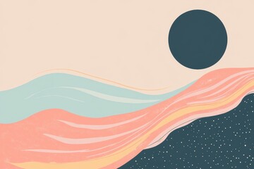 Poster - Abstract Landscape: Capturing the essence of nature with soft hues and minimalist design, this image evokes a sense of serenity and artistic elegance. 