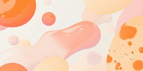 Poster - Abstract Bubbles Composition: This image presents an engaging composition of vibrant, amorphous shapes and organic blobs, meticulously crafted to evoke a sense of fluid motion and depth.
