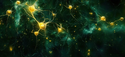 Poster - Neurons and Synapses in Abstract Digital Art Representation