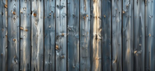 Poster - Textured wooden wall with blue tones and natural imperfections for design