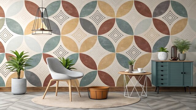 abstract geometric retro background modern wallpaper