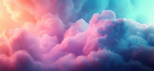Poster - Colorful abstract clouds in vibrant pink, purple, and blue hues
