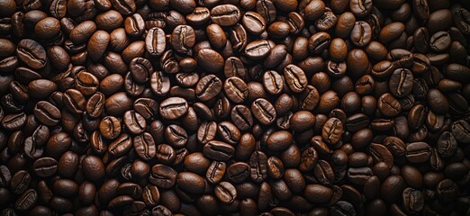 Poster - Rich assortment of roasted coffee beans showcasing various textures and colors