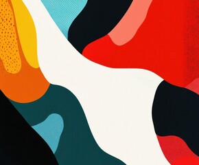 Poster - abstract colorful composition: an artistic abstract composition showcases dynamic shapes and vibrant