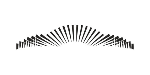 Poster - Abstract curved line design featuring rhythmic black segments  