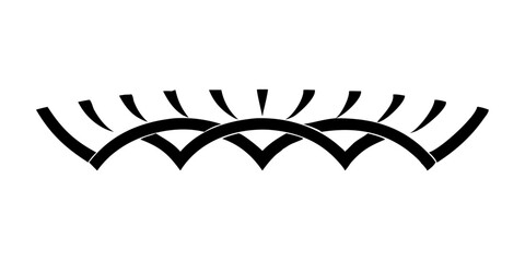 Poster - Abstract curved line pattern in black on white background  