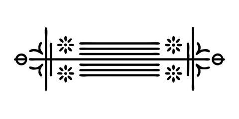Poster - Linear symmetrical divider with repeating floral patterns  