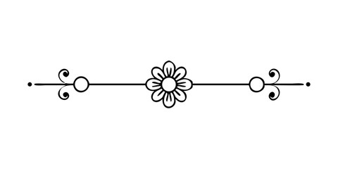 Poster - Decorative floral divider in minimalist vector style  