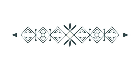 Poster - Modern line art divider with geometric zigzag pattern  
