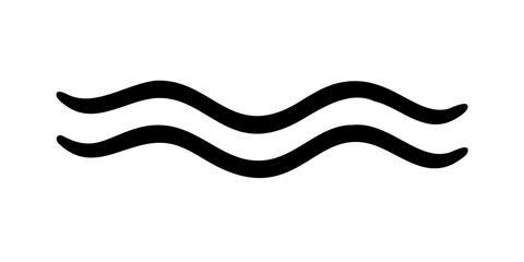 Poster - Abstract wavy lines pattern in black on a white background  