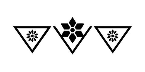 Poster - Geometric divider with triangular patterns and floral designs  