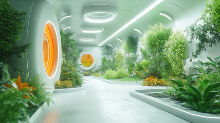 Wall Mural - indoor farm powered by robotics and iot sensors, ensuring sustainable food production and resource
