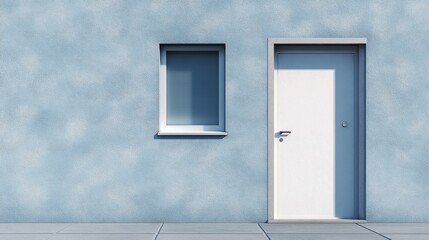 Poster - architectural elements: a minimalist composition of a door and window: a study in simplicity and cle