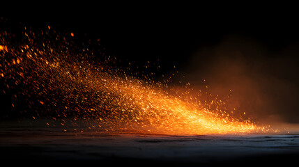 Poster - fiery dance: a mesmerizing display of sparks erupts, creating a dynamic visual of raw energy and the
