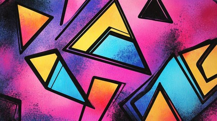 Poster - abstract geometric pattern: vibrant and dynamic abstract artwork featuring bold geometric shapes and