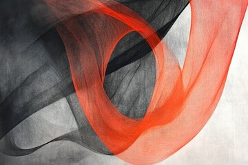 Poster - flowing ribbons of color: dynamic ribbons of red and black elegantly twist and merge, creating a mod