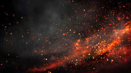 Poster - Fiery Energy and Cosmic Dust: An abstract and artistic interpretation of intense energy and cosmic dust dancing against a dramatic backdrop. Capturing a sense of the universe.