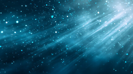 Poster - Celestial Light Burst: An artistic and awe-inspiring abstract image, capturing the ethereal beauty of the cosmos with radiant light beams piercing through the deep azure expanse.