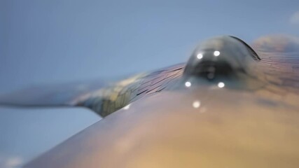 Poster - Adaptive camouflage, featuring a mosaic of dynamic colors that shift under varying light conditions, is meticulously airbrushed onto a drone wing