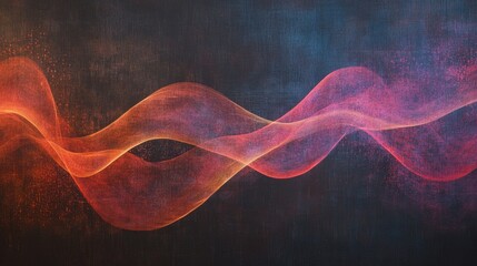 Poster - Vibrant Flowing Abstract: Captivating abstract art showcasing swirling ribbons of color, reminiscent of sound waves and energy, weaving across a textured background. 
