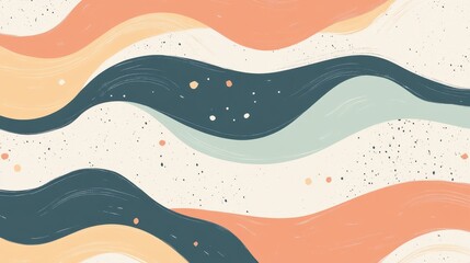 Poster - abstract pastel wave: a seamless, abstract pattern featuring pastel waves with textured surfaces cre