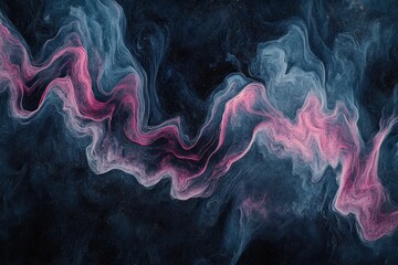 Poster - abstract fluid art: swirling pink and blue hues create a mesmerizing abstract artwork, reminiscent o